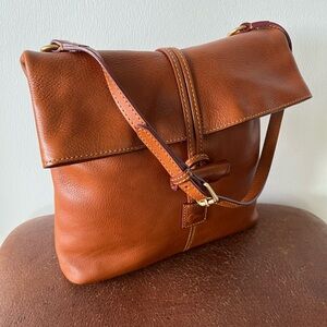 Dooney & Bourke Floretine Leather Toggle Shoulder Bag, Leather Purse, Brown